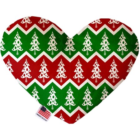 Mirage Pet Products Chevron Christmas Trees 8 in. Stuffing Free Heart Dog Toy 1278-SFTYHT8